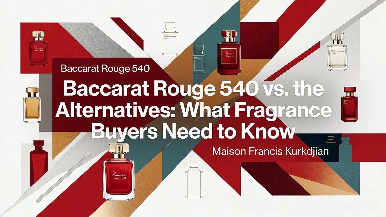 Professional header image for comparison analysis: Baccarat Rouge 540 vs. the Alternatives: What Fragrance B...