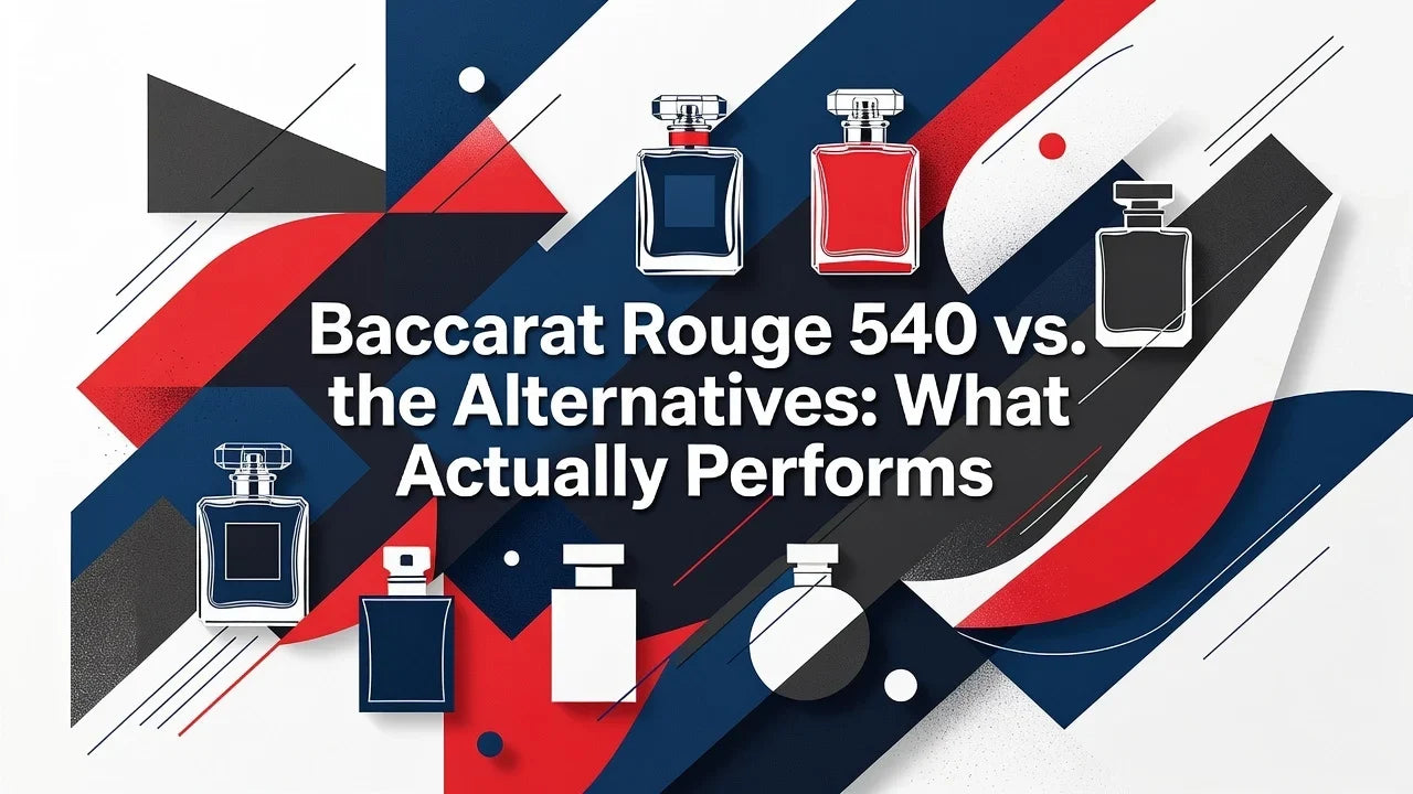 Professional header image for comparison analysis: Baccarat Rouge 540 vs. the Alternatives: What Actually Pe...