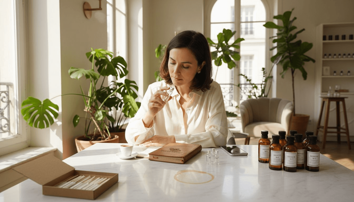 Perfume designer developing luxury ethical scents